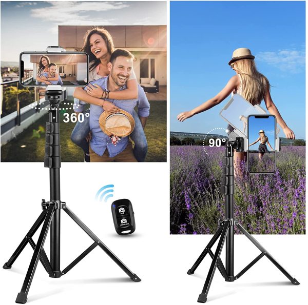 Selfie Stick Tripod, UBeesize 51" Extendable Tripod Stand with Bluetooth Remote for Cell Phones and Cameras, Heavy Duty Aluminum, Lightweight - Image 2