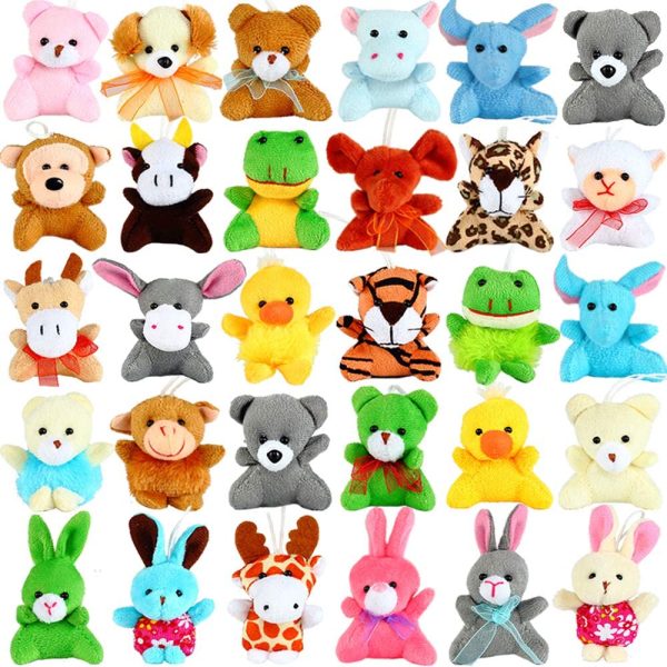 Pack Mini Animal Plush Toy Party Favors,Small Plush Stuffed Animals for Birthday,Theme Party,Easter Basket Stuffers Fillers,Christmas,Classroom Prize,Kids Valentine Gift - Image 2