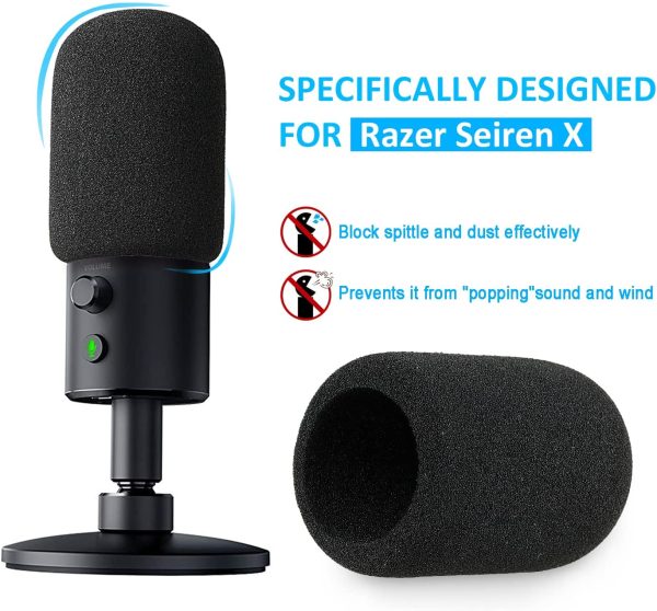 Razer Seiren X Boom Arm with Pop Filter - Mic Stand with Foam Cover Windscreen for Razer Seiren X Gaming Microphone by YOUSHARES