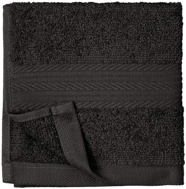 Amazon Basics Fade-Resistant Cotton Washcloth - 12-Pack, Black - Image 5