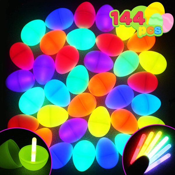 144 Easter Glow Eggs with 288 Mini Glow Sticks for Kids Glow-in-The-Dark Easter Basket Stuffers Fillers Gift, Easter Eggs Hunt Game Party Favors Classroom Decorations Supplies - Image 8