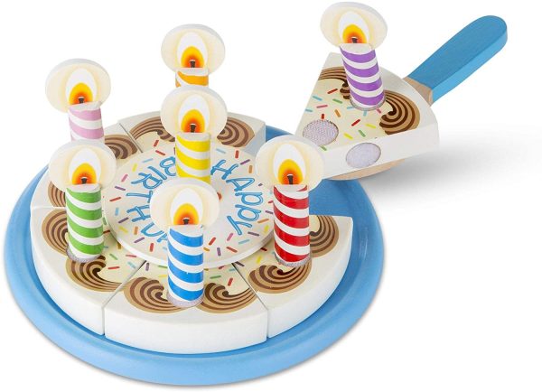 Melissa & Doug Birthday Party Cake - Wooden Play Food With Mix-n-Match Toppings and 7 Candles - Image 7