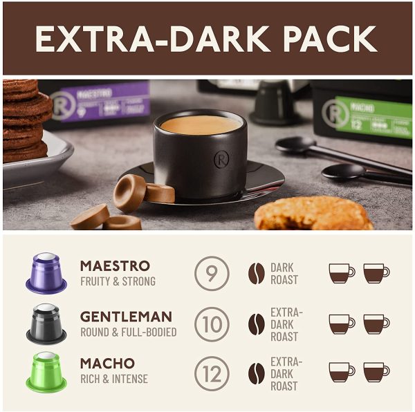 Rosso Coffee Capsules for Nespresso Original Machine - 60 Gourmet Espresso Pods, Compatible with Nespresso Original Line Machines (Extra Dark 60) - Image 4