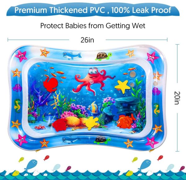 Bellababy Tummy Time Baby Water Mat for Infants & Toddlers Early Development Activities, Sensory Toys Gifts for 3 6 9 12 Months Baby Boy Girl - Image 7