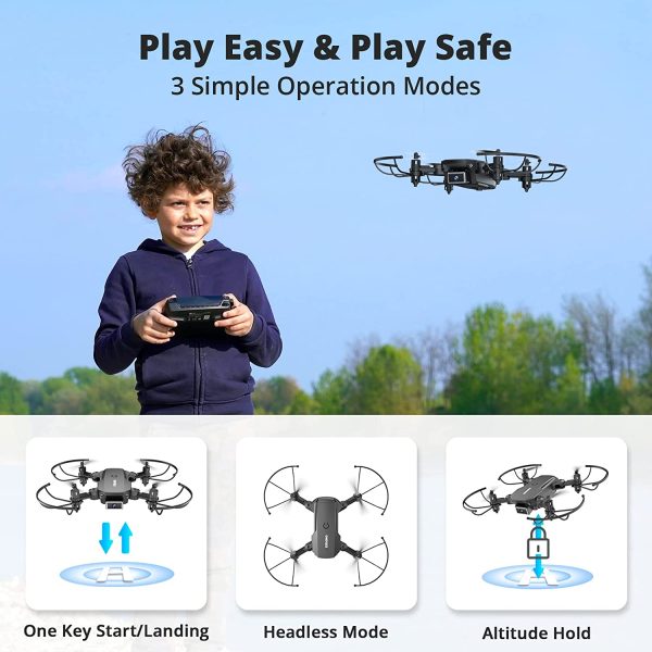 Mini Drone with Camera 1080P HD, Foldable Quadcopter Drone for Kids and Adults, Remote Control FPV Camera and 2 Batteries (9-play modes) - Image 6