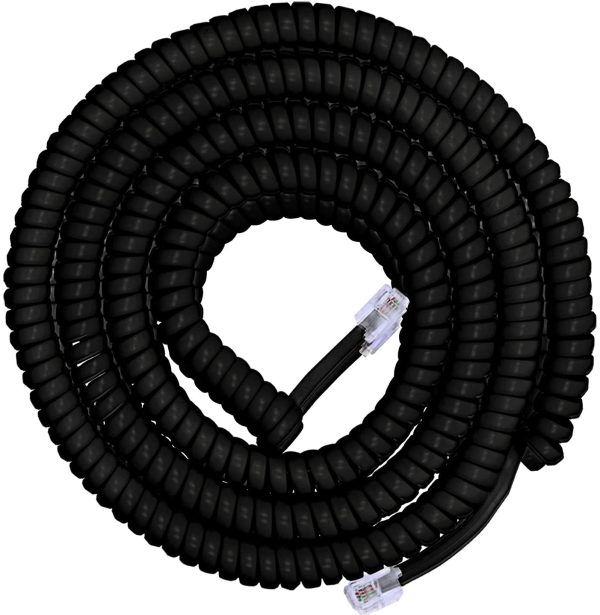 Power Gear Coiled Telephone Cord, 25 Feet, Phone Cord Works with All Corded Landline Phones, for Use in Home or Office, Black, 76139 (76139999) - Image 2