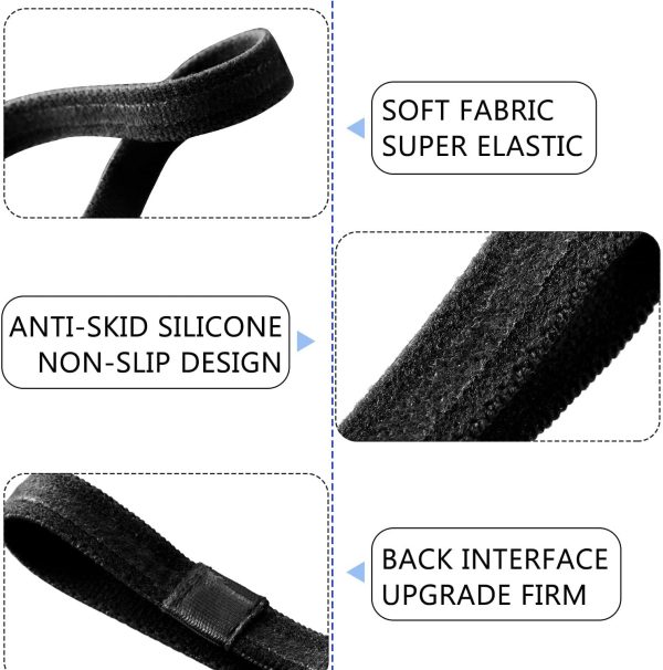 Sumind 4 Pieces Thick Non-Slip Elastic Sport Headbands Football Hair Headbands for Women and Men - Image 4