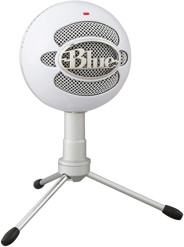 Blue Snowball iCE Plug 'n Play USB Microphone for Recording, Streaming, Podcasting, Gaming on PC and Mac, with Cardioid Condenser Capsule, Adjustable Desktop Stand and USB cable - White