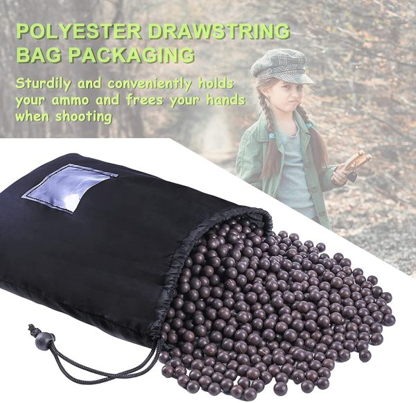 cyrico Slingshot Ammo Balls 1600 PCS, 3/8 Inch Clay Slingshot Ammo Biodegradable 9-10mm Black and Grey - Image 3