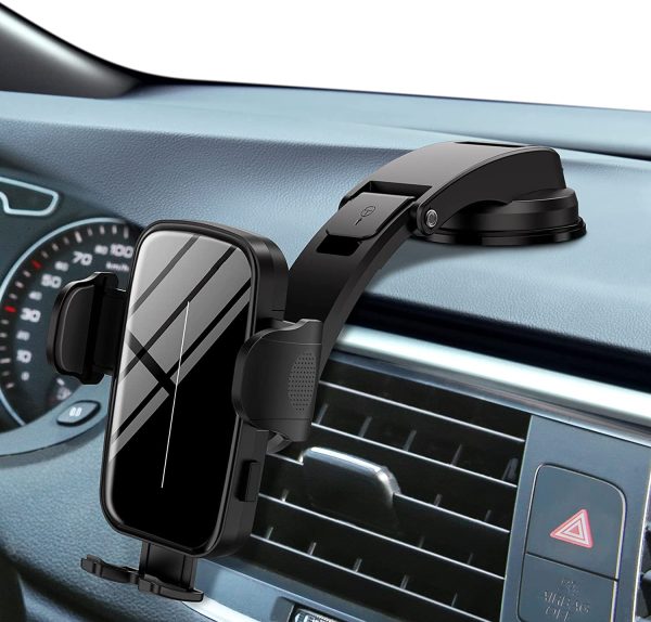 Car Phone Mount, Phone Holder for Car Dashboard, Cell Phone Car Mount with Strong Sticky Gel Suction Cup, Dual Release Button, Compatible with iPhone SE 11 Pro Max XS XR, Galaxy Note 20 S20 and More - Image 3