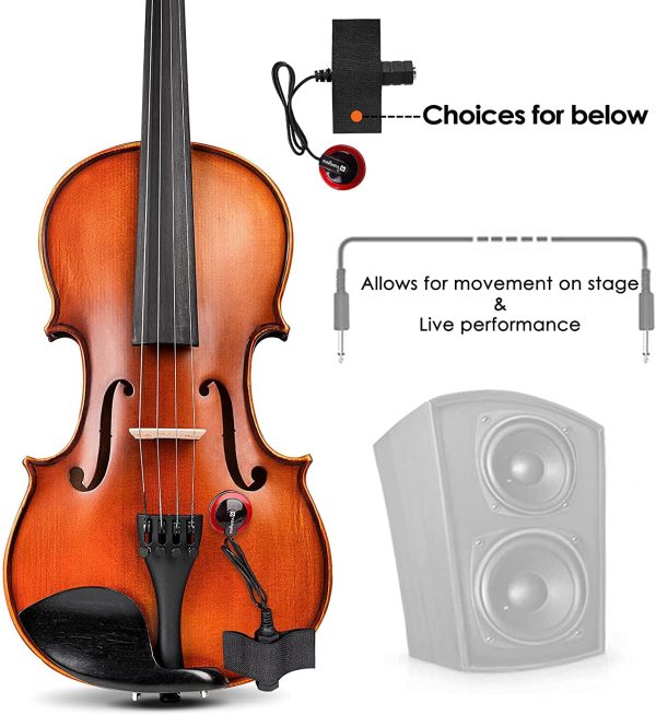 Vangoa Acoustic Violin 4/4, Spruce Top & Ebony Fitting, Solid Wood Violin Outfit for Beginners, 4/4 Full size - Image 6