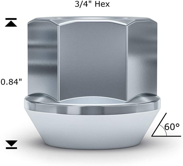 1309-14S 14mm x 1.50 Thread Size Open End Bulge Acorn Lug Nut, Zinc, 4-Pack - Image 3