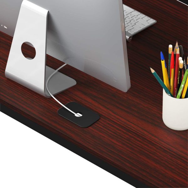 L Shaped Corner Office Computer Desk, Black Cherry, 55" x 60" - Image 4