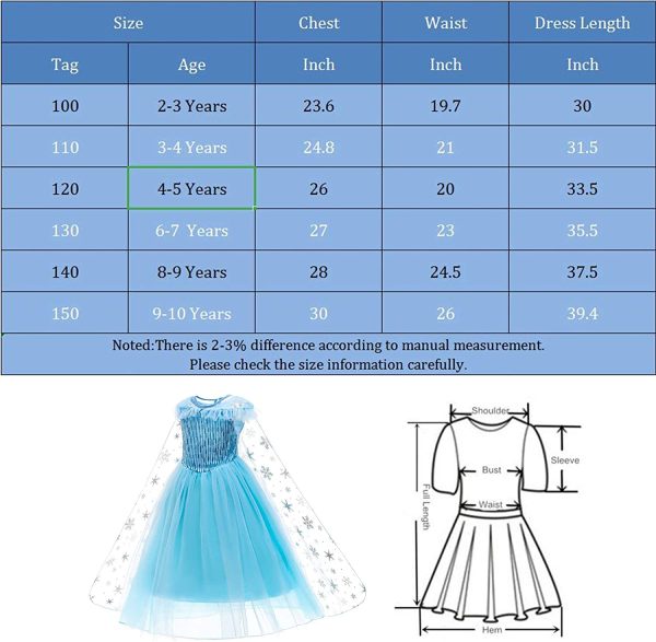 Princess Dresses Girls Costumes Birthday Party Halloween Costume Cosplay Dress up for Little Girls 3-10 Years - Image 4