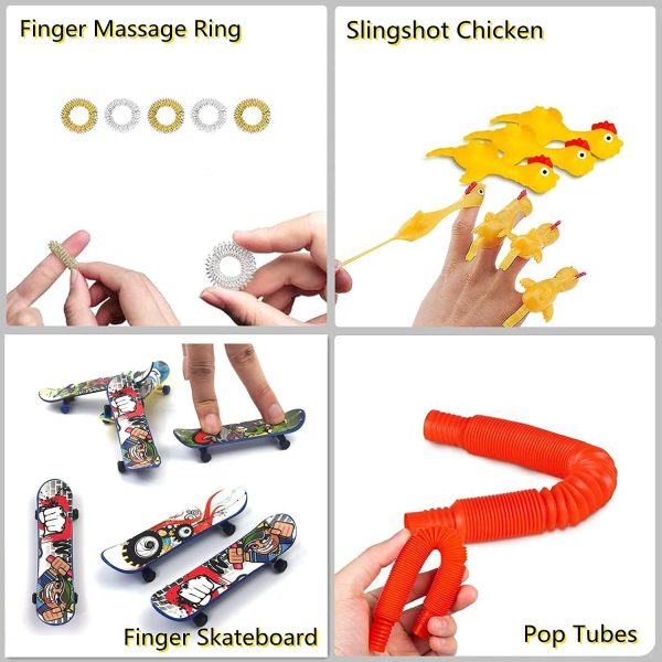 40 Pcs Fidget Toys Pack Contain Pop Fidget Toy to Stress Relief, Fidget Pack Cheap for Kids Adults,Special Fidjetoy Toy Packages for Party, School, Carnival, Fillers(#1) - Image 6