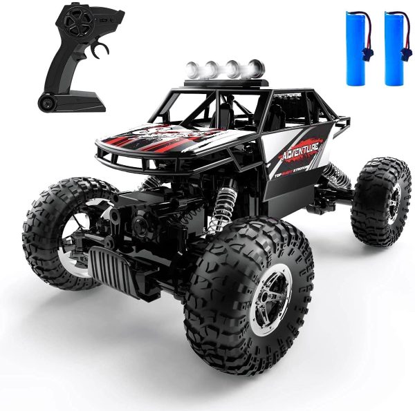 DEERC DE45 RC Car, Remote Control Car 1:14 Off Road Monster Truck,Metal Shell 4WD Dual Motors LED Headlight Rock Crawler,2.4Ghz All Terrain Hobby Truck with 2 Batteries for 90 Min Play,Boy Adult Gifts - Image 6