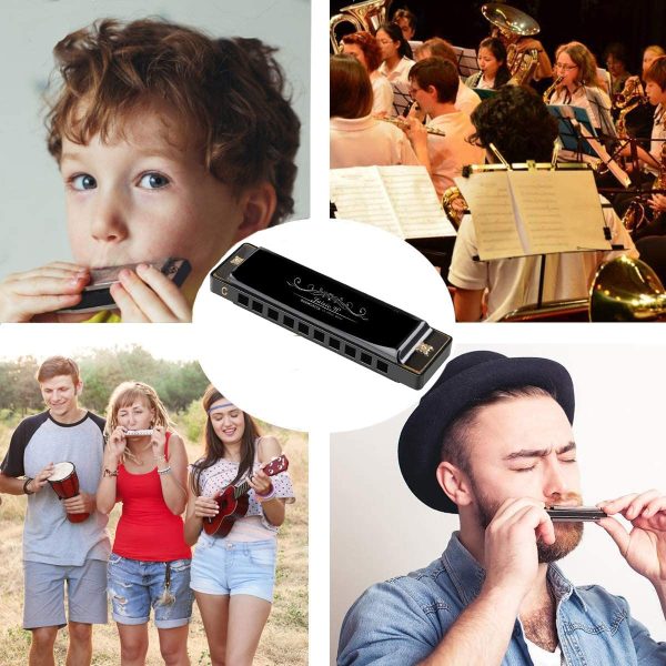 Harmonica for Kids and Beginners, Jaisie.W 10 Hole Blues Harmonica with Case and Polishing Cloth, 10 Holes 20 Tones Blues Mouth Organ Harp for Kids, Beginners, Students (Key of C) - Image 5