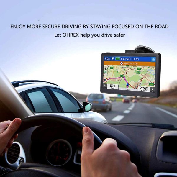 OHREX GPS Navigation for Car, Car GPS Navigation System, Truck GPS with 7" Touch Screen, Free Lifetime Map Updates, Spoken Driver Alerts - Image 2