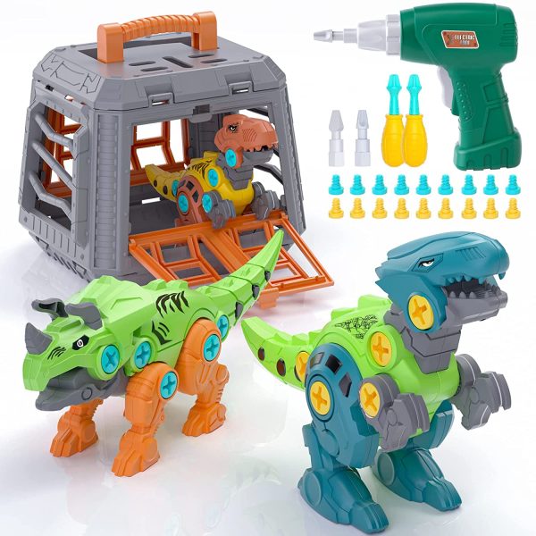 Yehtta Take Apart Dinosaur Toys for 3 4 5 6 7 Year Old Boys, Dinausor Toys with Cage Electric Drill, Educational Building Toys for Kids, Birthday Easter Gifts for 3 4 5 6 7 Year Old Boys - Image 4