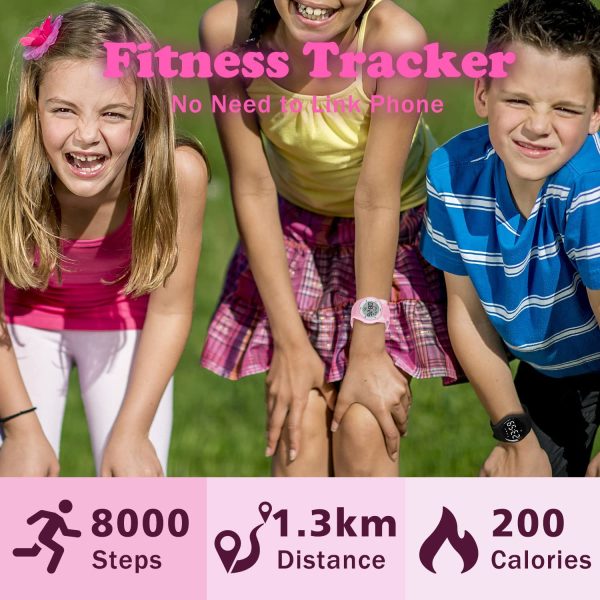 Kids Fitness Tracker Watch,Girls Digital Watch with Alarm/Stopwatch/Distance/Calories/Steps Counter, No App Activity Tracker Watches for Kids Teens Gift for Girls Boys - Image 2