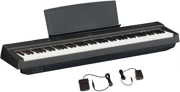 Yamaha P125 88-Key Weighted Action Digital Piano with Power Supply and Sustain Pedal, Black