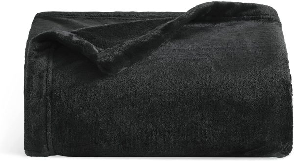 Bedsure Black Throw Blanket Flannel Fleece - 50 x60 inches Lightweight Blanket for Couch, Super Soft Blanket - Image 5