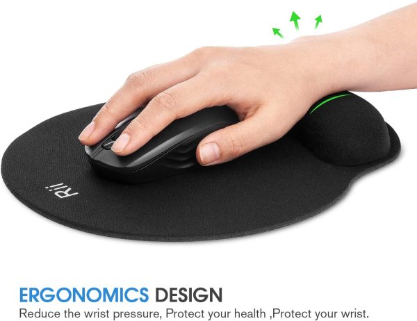 Mouse pad,Ergonomic Memory Foam Mouse Pad,Mouse Pad Wrist Rest,Non-Slip Rubber Base Rest Mouse Pad Wrist Rest Support, Soft Mouse Mat for Gaming,Office,Computer,Laptop,Mac,Black - Image 6