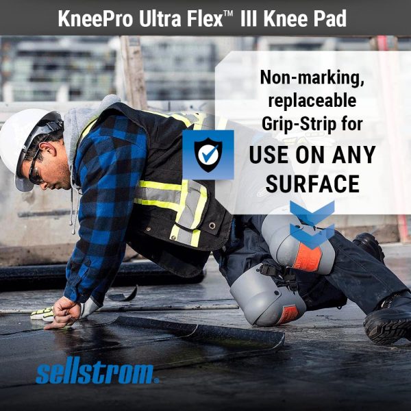 Sellstrom 96110 KneePro Knee Pads - Ultra Flex III - Heavy Duty Protection and Comfort for Construction, Gardening, Army, Flooring Work ??Grey and Orange - Image 9