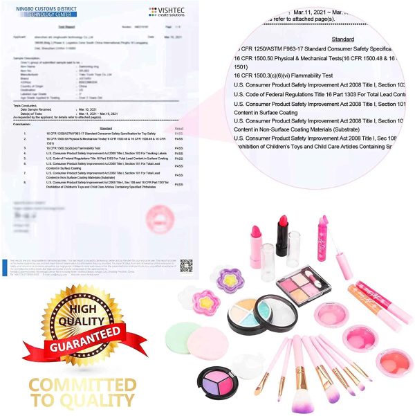 AstarX 23Pcs Makeup Toys for Kids,Real Washable Cosmetics Safe & Non-Toxic Beauty Set for Party Game Halloween Christmas Birthday. - Image 4