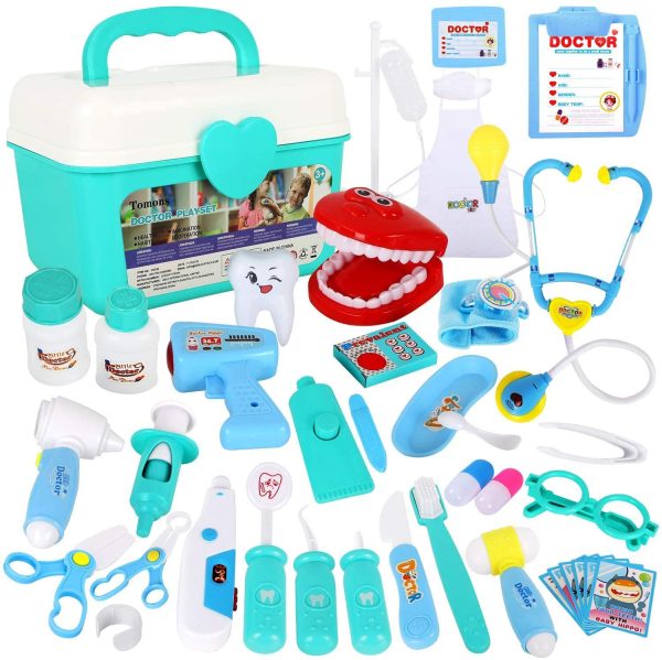 Tomons Doctor Kit, 38 Pieces Pretend Play Toys Kids Medical Kit Gifts for Boy & Girl Educational Learing Roleplay - Image 4