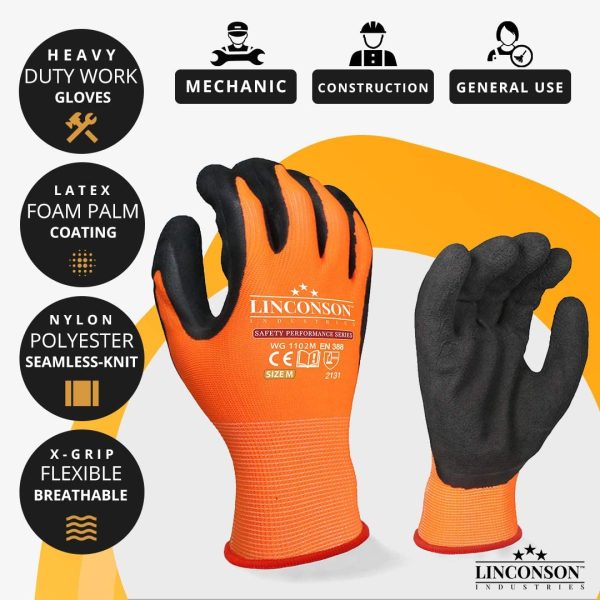 LINCONSON 12 pack Safety Performance Series Construction Mechanics Work Gloves - Image 7