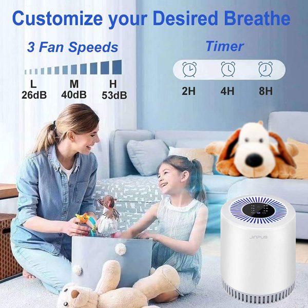 Air Purifier for Bedroom,Home Air Purifiers with HEPA Filter,Air Cleaner for Allergies Pets Smokers Mold Pollen,908 - Image 4