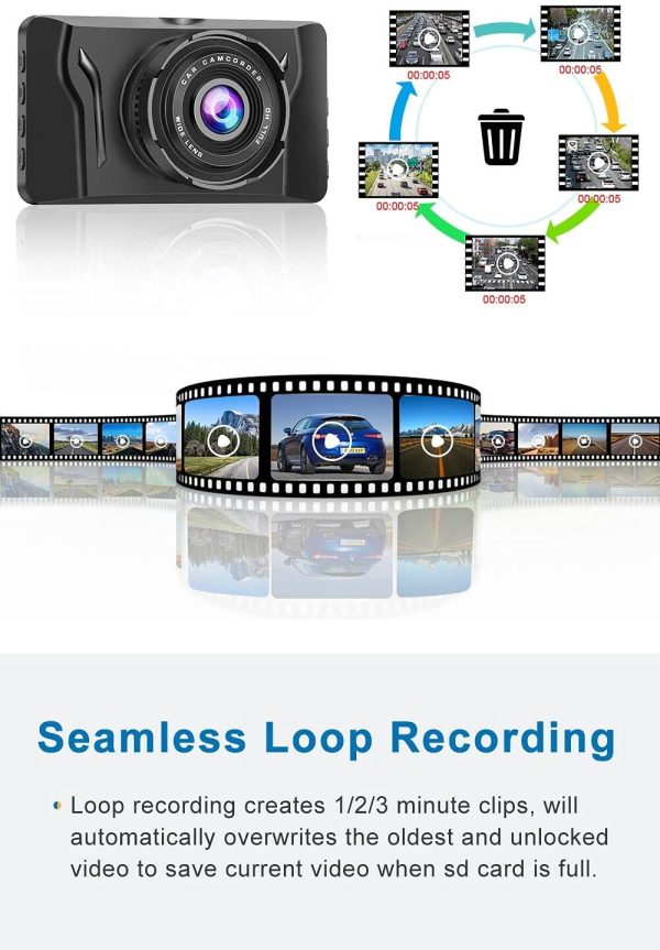 Dash Cam for Cars 1080P FHD Car Dash Camera  2022 New Version Car Camera Recorder 3.2Inch Screen Dashboard Camera with 170??Wide Angle, Super Night Version, WDR, Loop Recording, Parking Monitor - Image 6