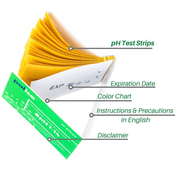 4 Packs of pH Test Strips, Wide-Range 1-14, Litmus Paper, for Water, Drinks, Vinegar, Saliva, Urine, Cosmetic Solutions, Soap (320 Strips) - Image 2