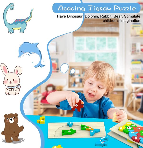 Acacing Puzzles for Kids 2 3  Years | Montessori Toys for Toddlers 2 3  Years Old | Learning & Educational Toys for Kids Age 2 3  | Toddler Puzzle | Brain Game | Wooden Toys | Gifts for 2 Year Old - Image 4