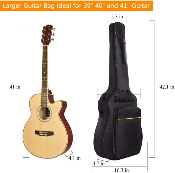 CAHAYA Guitar Bag Gig Bag Padded Backpack Oxford Cloth Water-Resistant with Large Pockets for Guitars (Acoustic Guitar Bag) CY0152 - Image 3