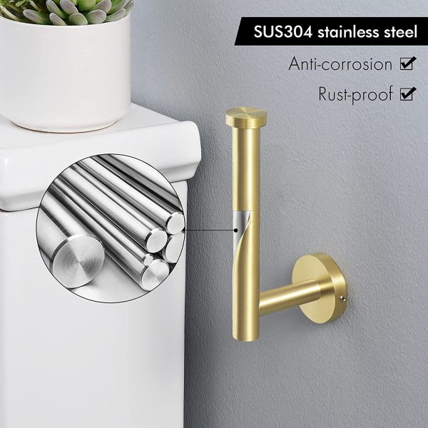 KES Gold Toilet Paper Holder Toilet Roll Holder for Bathroom Lavatory 304 Stainless Steel Wall Mount Brushed Brass, A2175S12-BZ - Image 7