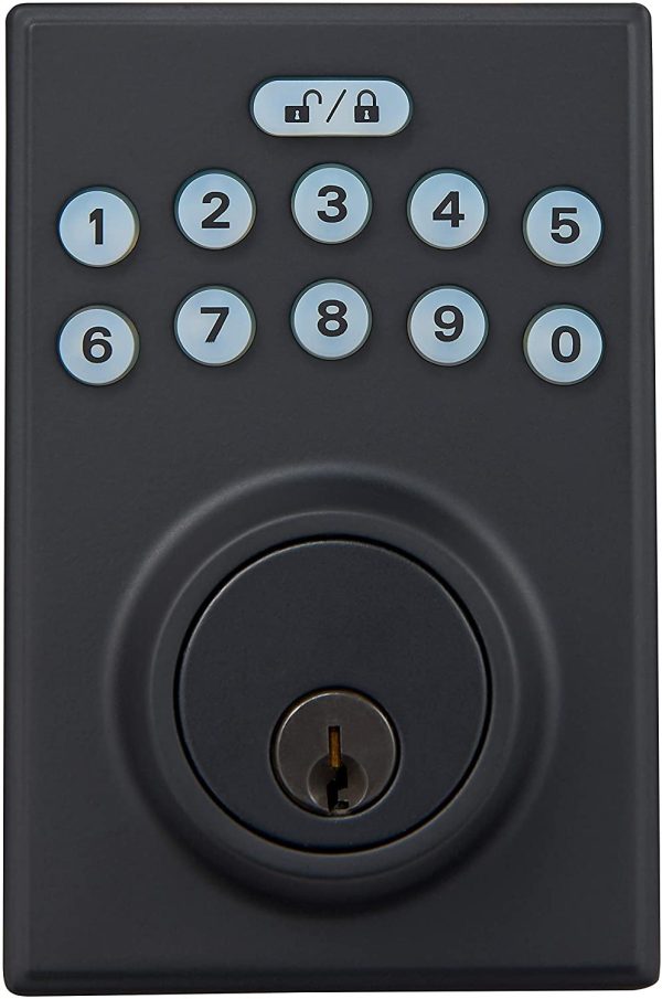 Amazon Basics Contemporary Electronic Keypad Deadbolt Door Lock, Keyed Entry, Matte Black - Image 4