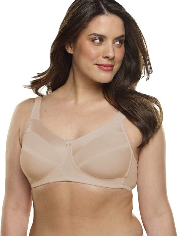 Bestform Casual Value #9706715 Cotton Soft Cup Medium Support Bra, Satin Trim, Lace, Wire-Free