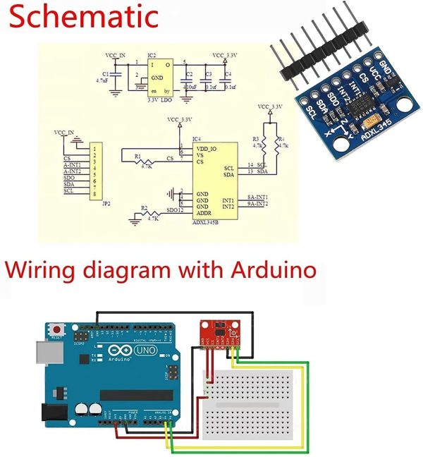 RedTagCanada 2PCS GY-291 ADXL345 Digital triaxial Acceleration of Gravity inclination Module IIC / SPI Transmission for Arduino - Image 2