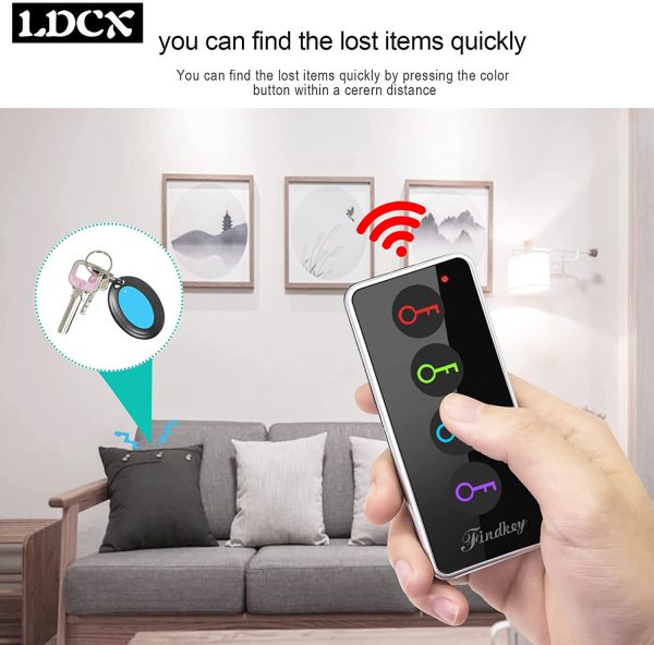 Key Finders,ldcx 85dB Remote Finder Wireless Item Rf Locator Make Noise,1 Rf Transmitter 4 Receivers w/ 131ft Working Range,Anti Lost Tag Key Wallet Pet Smart Tracker w/Led Flashlight and Key Rings - Image 6