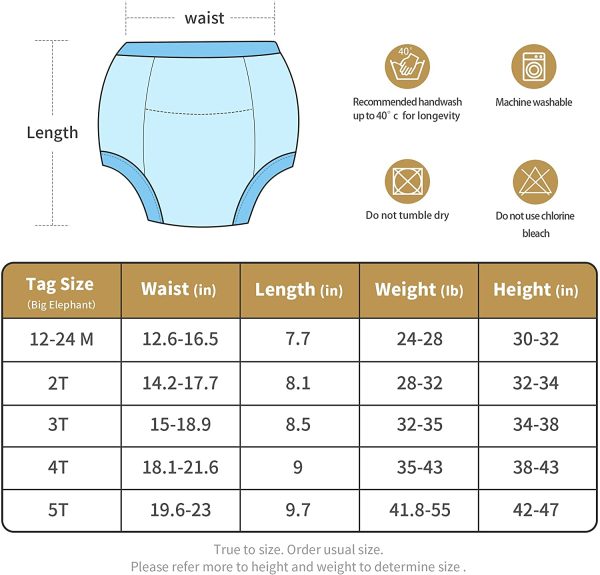 BIG ELEPHANT Baby Potty Training Pants, Cotton Soft Absorbent Training Underwear. 2T - Image 4