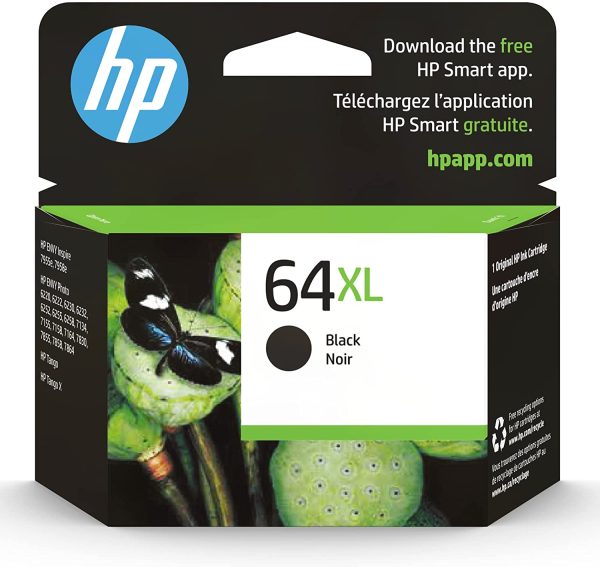 Original HP 64XL Black High-yield Ink Cartridge | Works with HP ENVY Photo 6200, 7100, 7800 Series | Eligible for Instant Ink | N9J92AN - Image 2