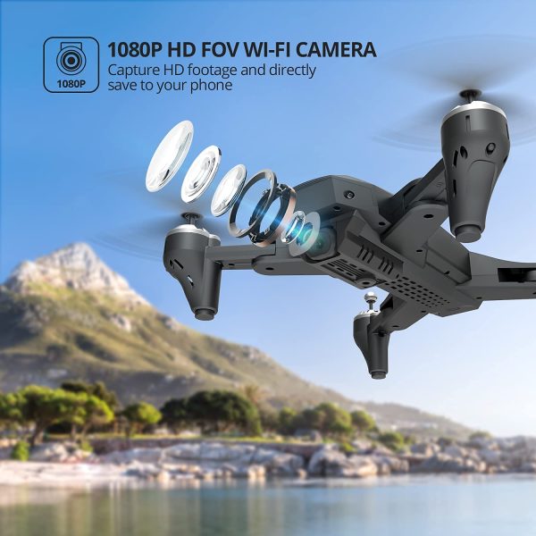 D10 Drone with Camera for Adults and Kids 1080P HD FPV Live Video, RC Quadcopter Helicopter with Waypoints, Altitude Hold, One Key Start, Headless Mode, Carrying Case Included - Image 3