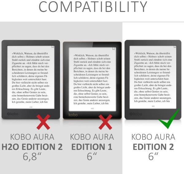 kwmobile Case Compatible with Kobo Aura Edition 2 - Case PU e-Reader Cover - Travel Vintage Brown/Light Brown