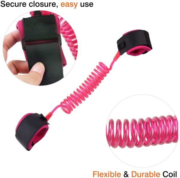 Zooawa Anti Lost Wrist Link, Toddler Leash Kid Leashes Babies Wrist Safety Harness,Toddlers Safety Strap for Outdoor Travel, 4.9ft/1.5m, Pink - Image 4