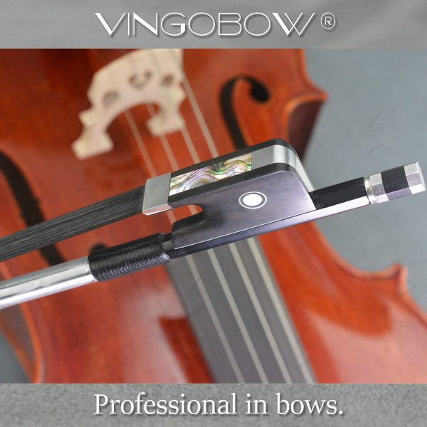 NEW 4/4 Size Natural Black Horsehair Carbon Fiber Cello Bow - Image 2