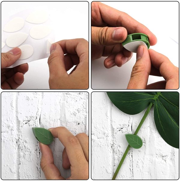 SAVITA 30PCS Plant Climbing Wall Fixture Clips Self-Adhesive Plant Wall Fixer Clip Invisible Leaf Shaped Vines Holder for Home Decoration and Wire Fixing Cable Organizer - Image 4