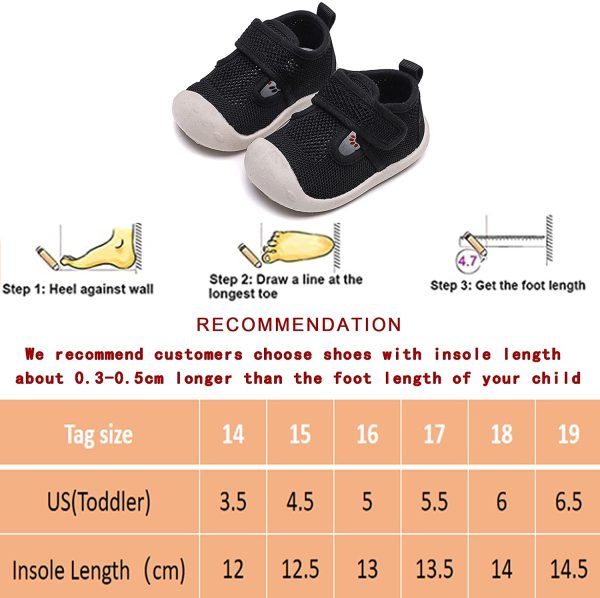 Baby First-Walking Shoes Boys Girls,Girls Trainers Toddler Infant,Boys Baby Shoes,1-4 Years Kid Shoes,Baby Outdoor Shoes,Toddler Sneakers,Non Slip Soft Sole Breathable Lightweight Outdoor Sneaker - Image 2