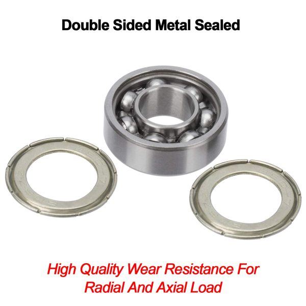 20 Pack 608ZZ Ball Bearing, Bearing Steel & Double Iron Sealed Miniature Deep Groove 608zz Bearings for Skateboards, Inline Skates, Scooters, Roller Blade Skates & Long Boards (8mm x 22mm x 7mm) - Image 5